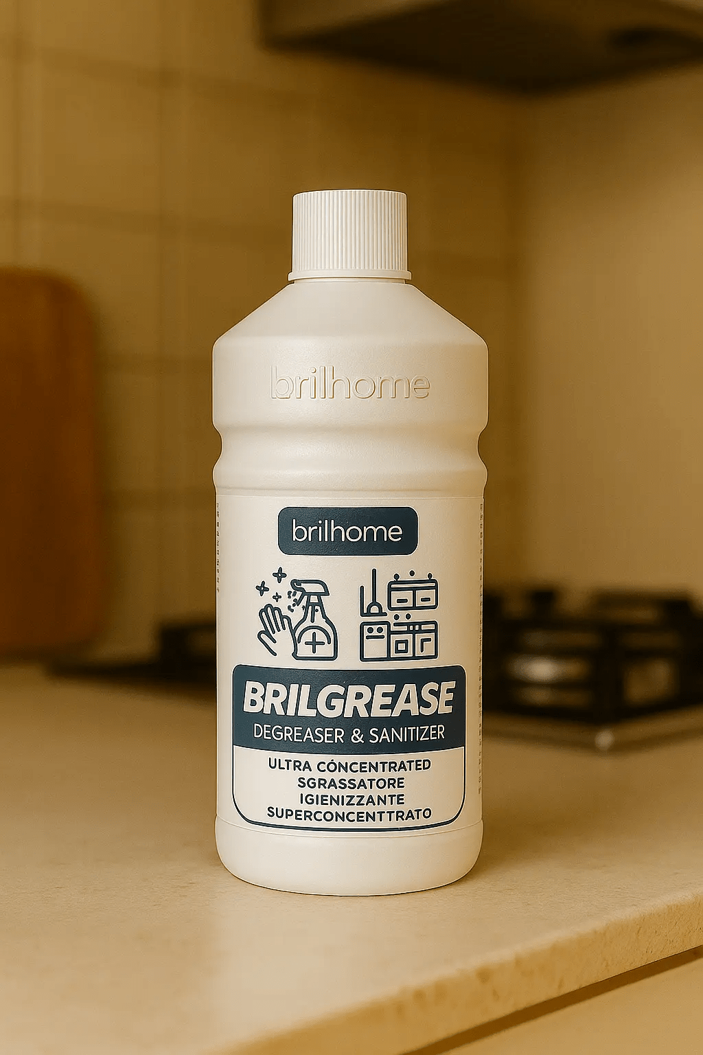BRILGREASE - DÉGRAISSANT ET ASSAINISSANT SUPER-CONCENTRE MULTI-SURFACES